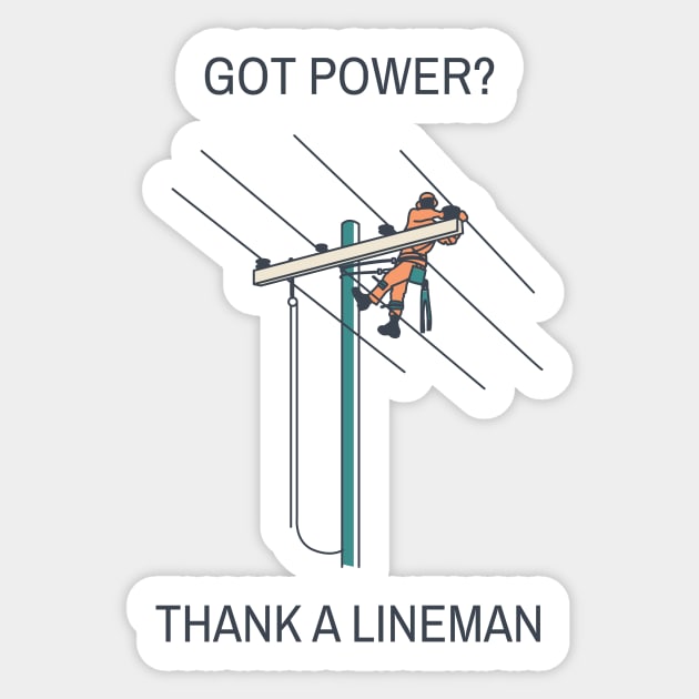 Thank A Lineman Sticker by LineXpressions